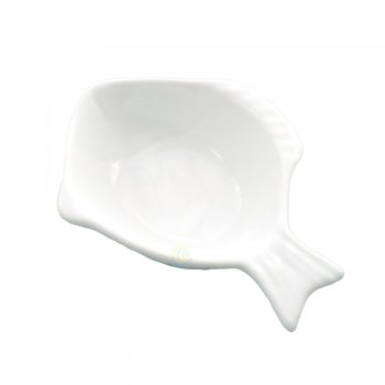 Porta Patê Peixe Branco de Porcelana - 59 ml