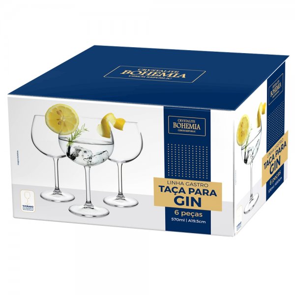 Porcelanas Lu - cod: 66966 - Jogo de 6 Taças de Cristal para Gin